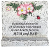 Memorial Cement Block Grave Ornaments MUM & DAD