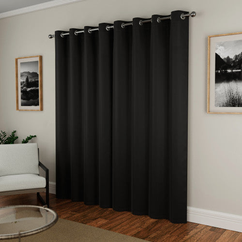 Supersoft Black curtains closed