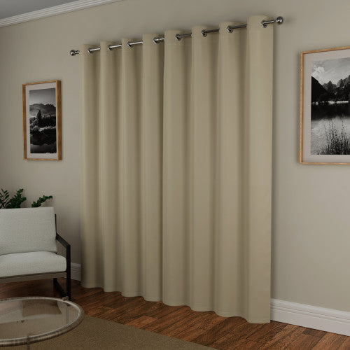 Supersoft Beige curtains closed
