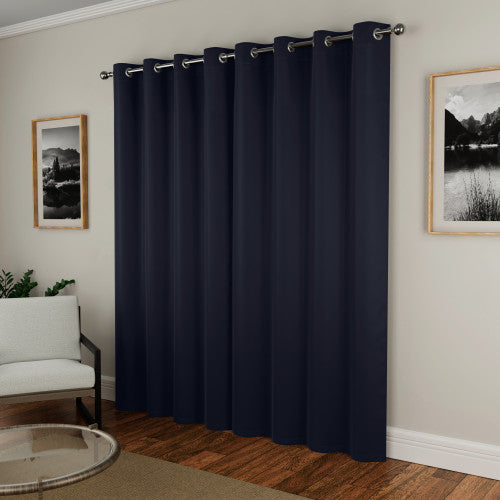 Supersoft Navy curtains closed