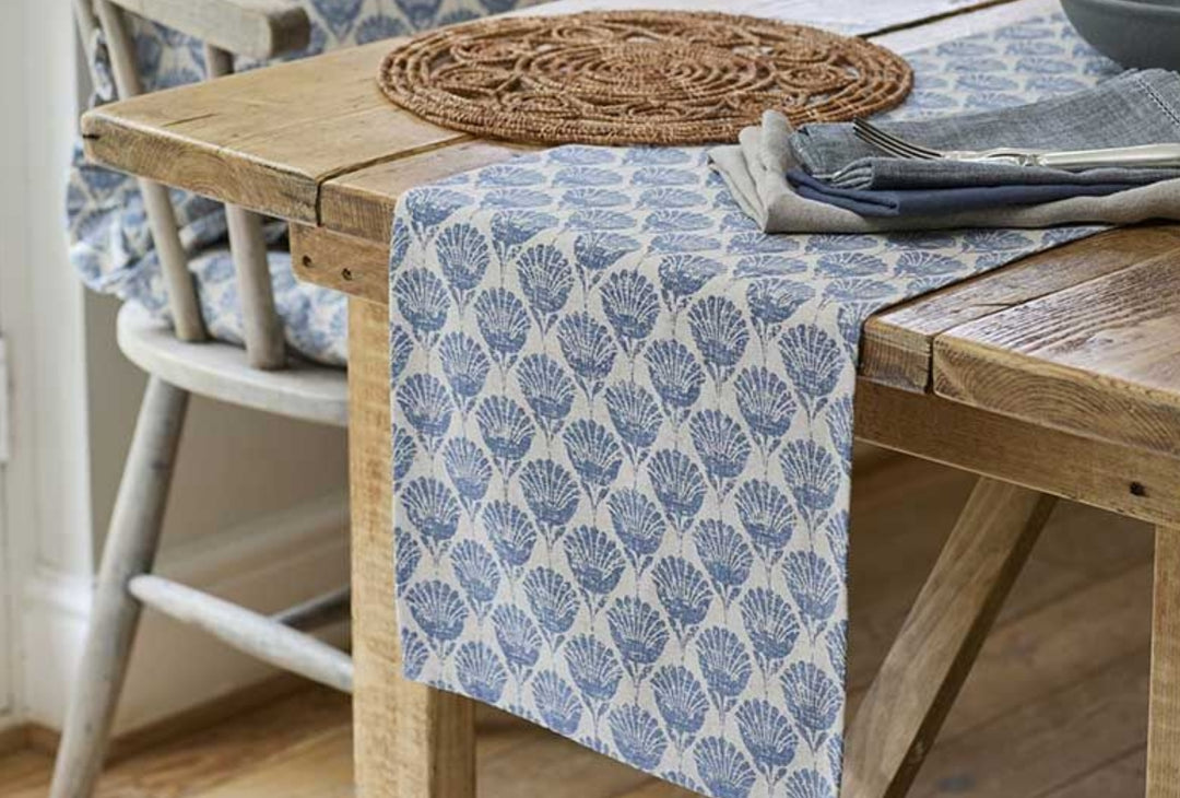 Carnation Table Runner Slate Blue 30x180cm
