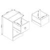 Corona Classic 2 Drawer Compact Bedside Cabinet  Grey Antique (Self Assembly) (DHD)