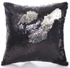 TWO TONE 55X55CM SEQUIN FILLED CUSHION COVERBLK/WHIBLK/WHI