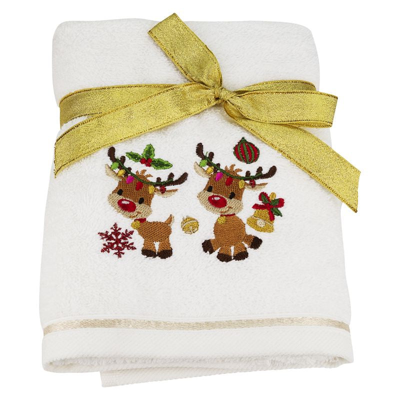Bellissimo Festive Hand Towel Singing Reindeer