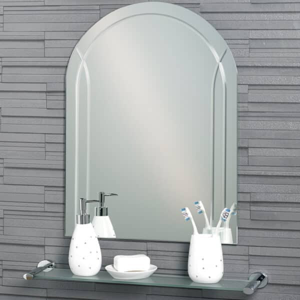 Showerdrape Soho arch diamond cut mirror