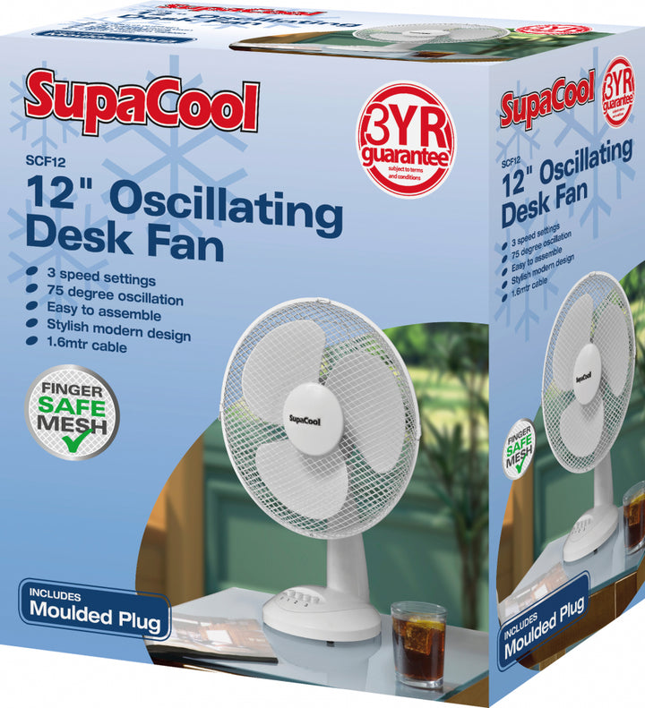 SupaCool Oscillating Desk Fan  9in