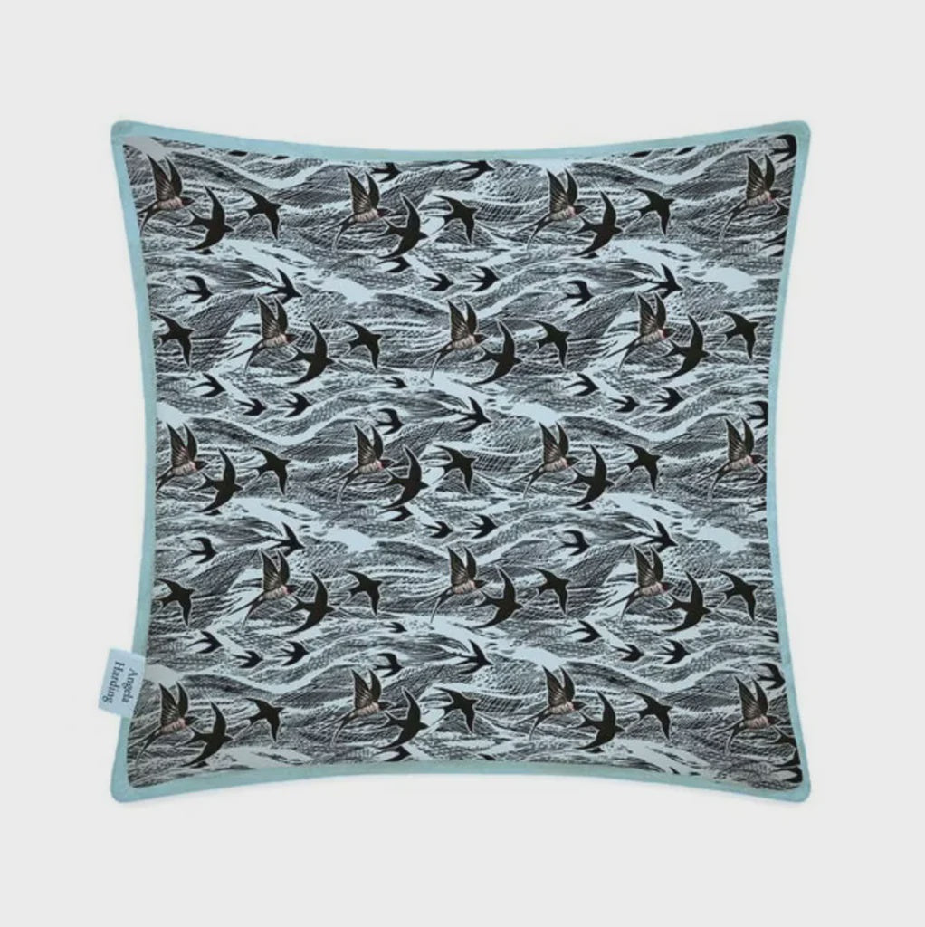 Museums & Galleries Organic Cotton 45x45cm Filled Cushion Swallows and Sea