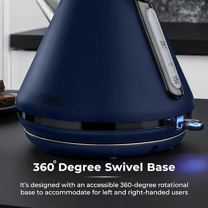 Tower Sera 1.7L 3KW Kettle Midnight Blue Smoked Black Trim T10079MNB