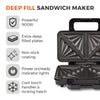 Tower 900W Deep Filled Sandwich Maker Stainless Steel T27031