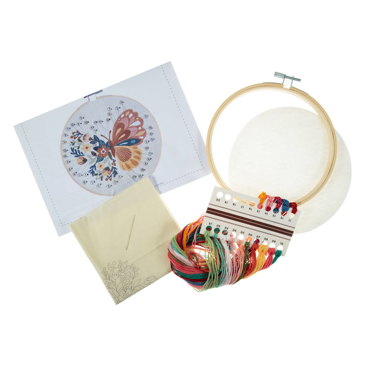Embroidery Kit with Hoop: Butterfly