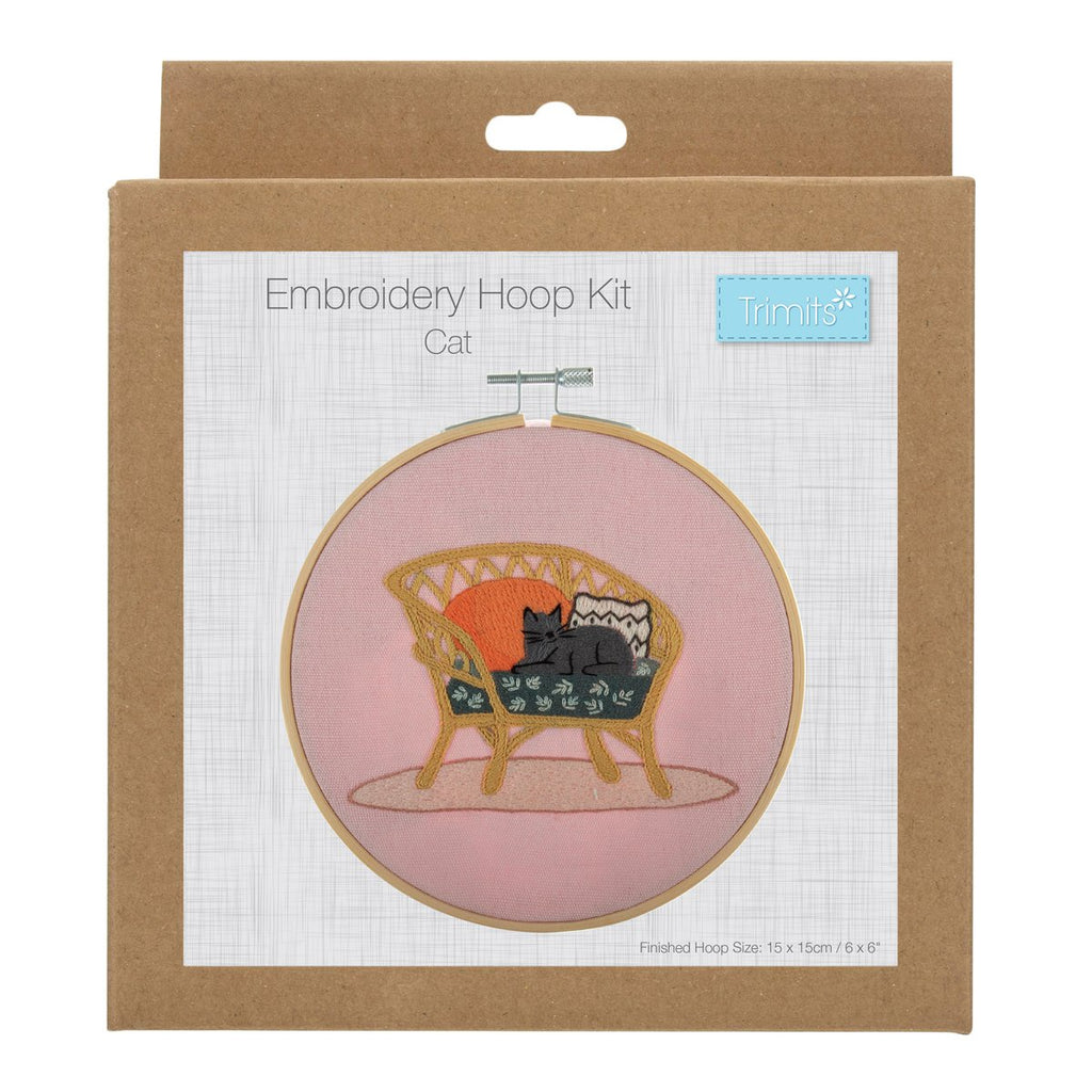 Embroidery Kit with Hoop: Cat On Sofa