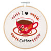 Embroidery Kit with Hoop: I Love Coffee