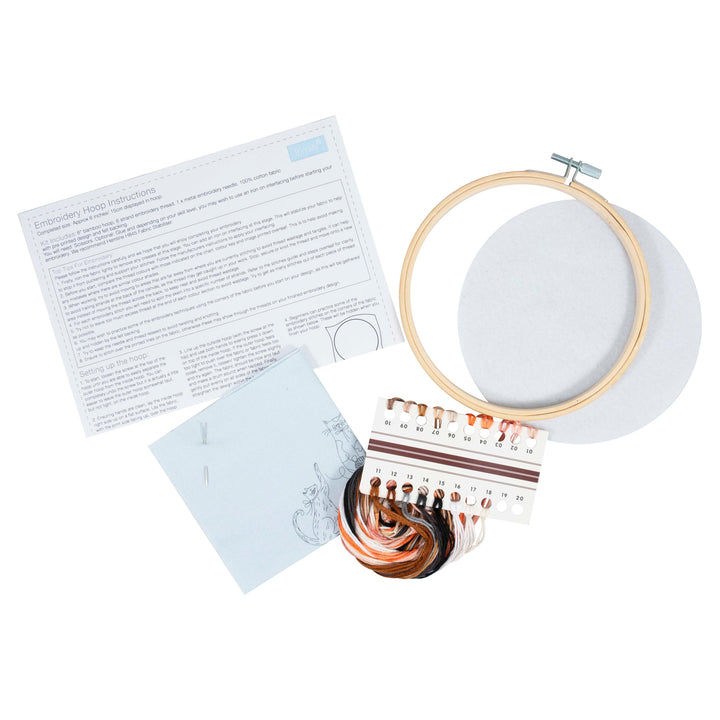 Embroidery Kit with Hoop: Cats