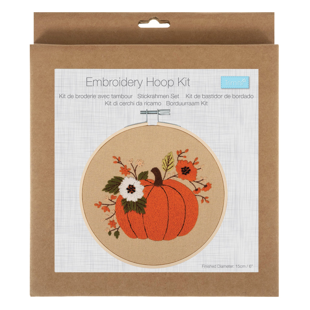 Embroidery Kit with Hoop: Pumpkin
