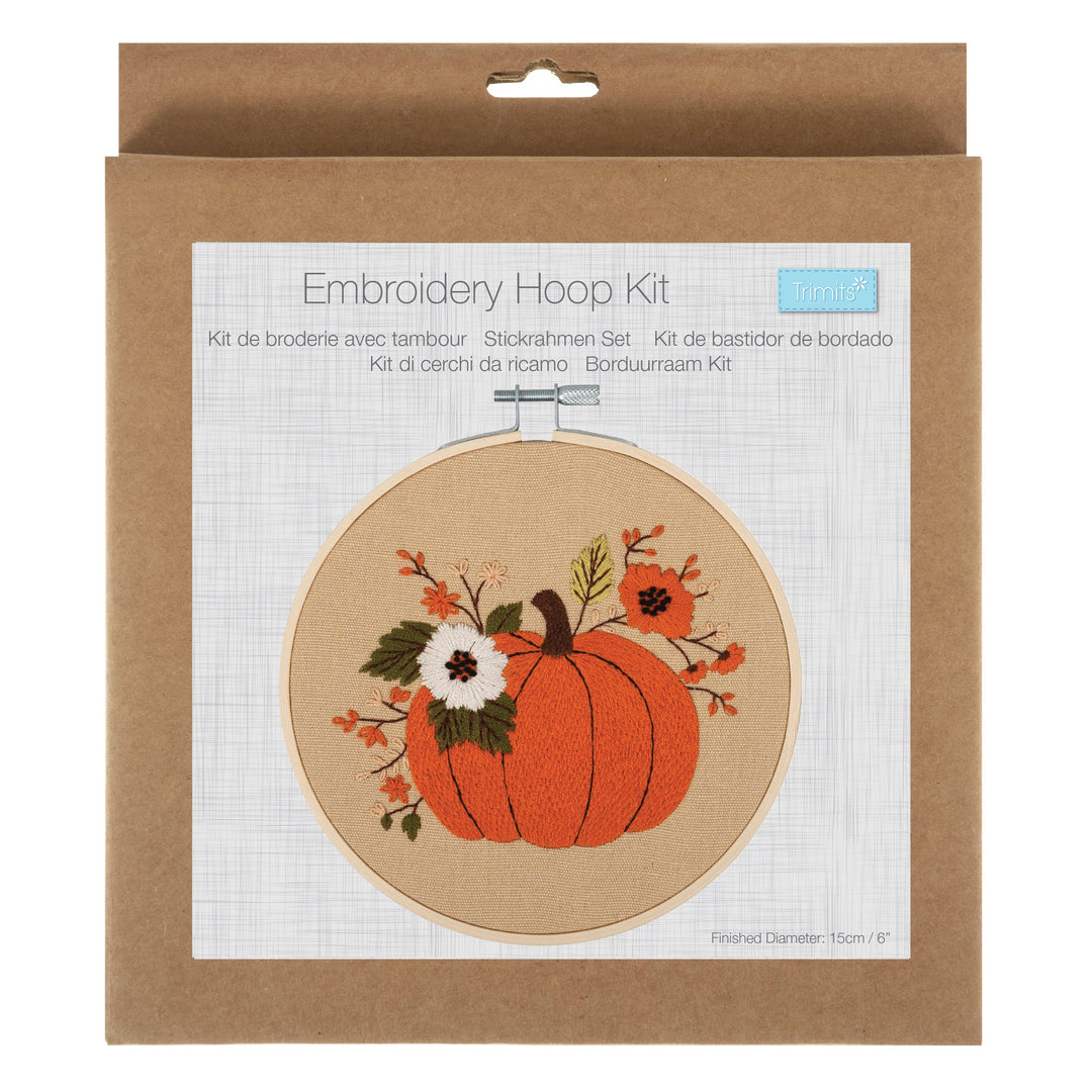 Embroidery Kit with Hoop: Pumpkin
