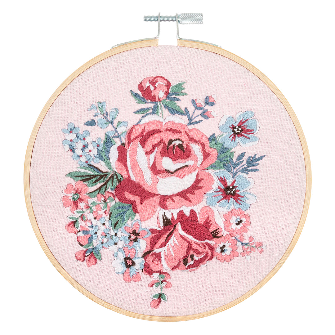 Embroidery Kit with Hoop: Rose Blossom
