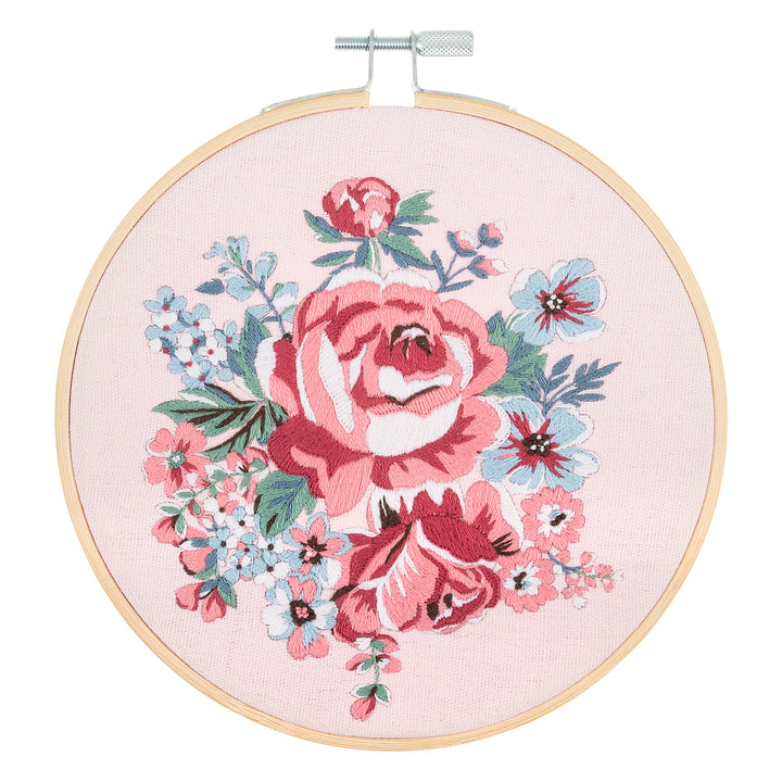 Embroidery Kit with Hoop: Rose Blossom