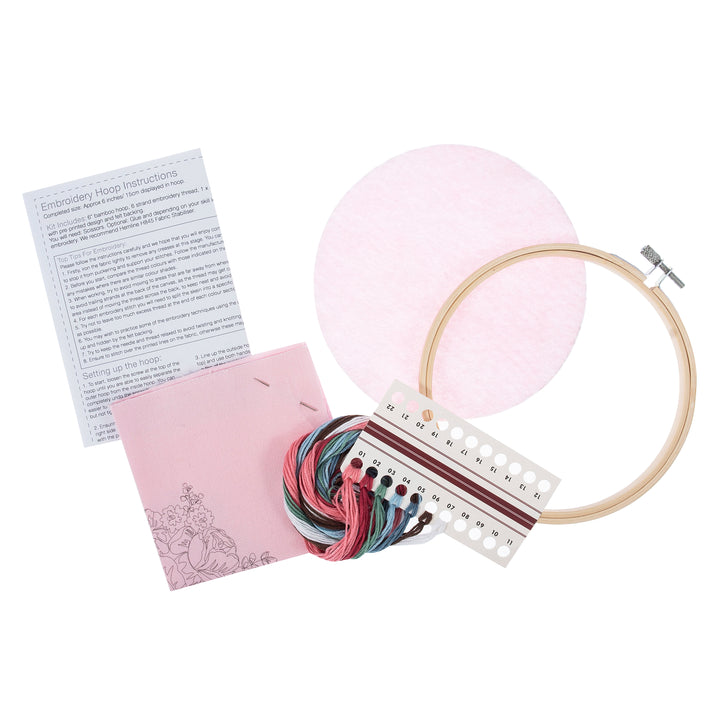Embroidery Kit with Hoop: Rose Blossom