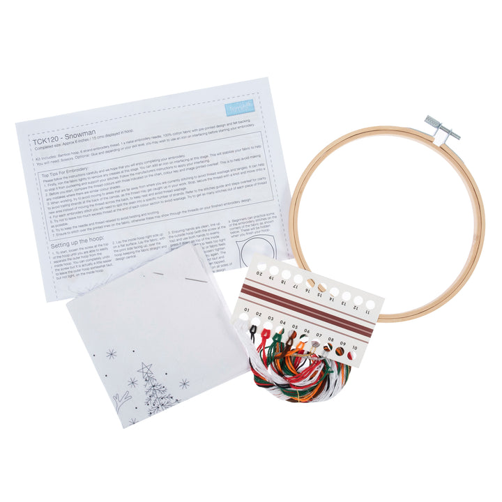 Embroidery Kit with Hoop: Christmas : Snowman
