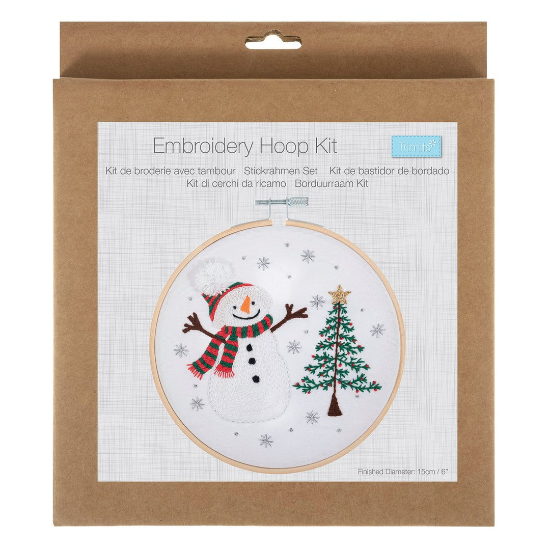 Embroidery Kit with Hoop: Christmas : Snowman