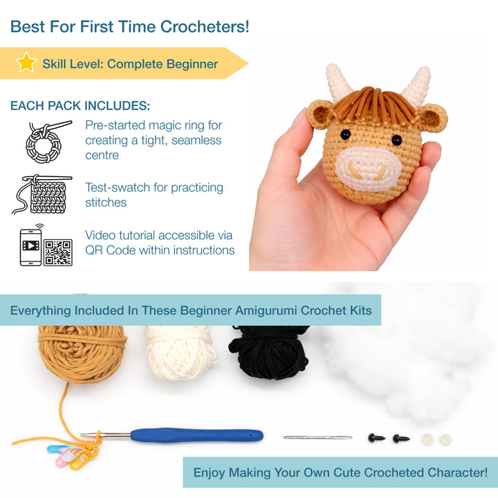 Crochet Kit: Beginners: Amigurumi: Highland Cow