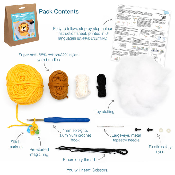 Crochet Kit: Beginners: Amigurumi: Lion
