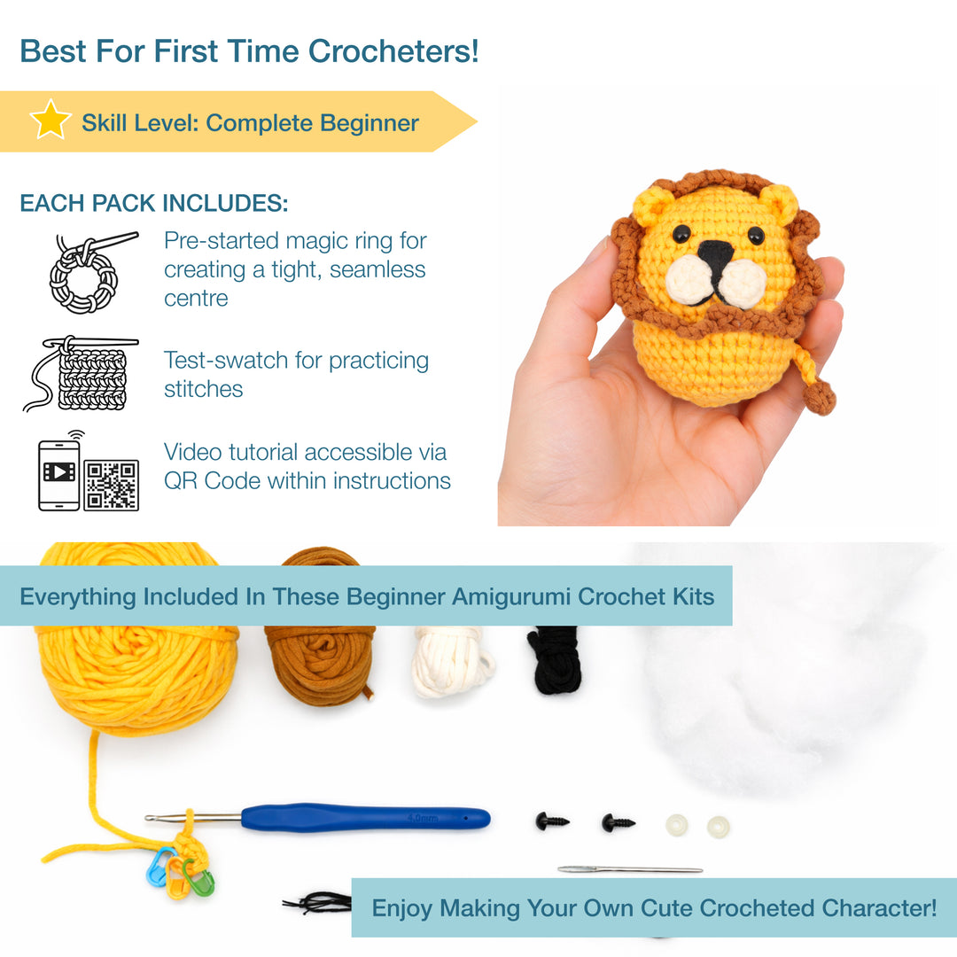 Crochet Kit: Beginners: Amigurumi: Lion