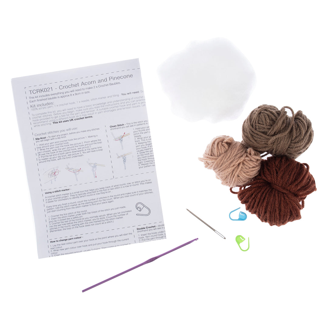 Crochet Kit: Amigurumi: Pinecone &amp; Acorn