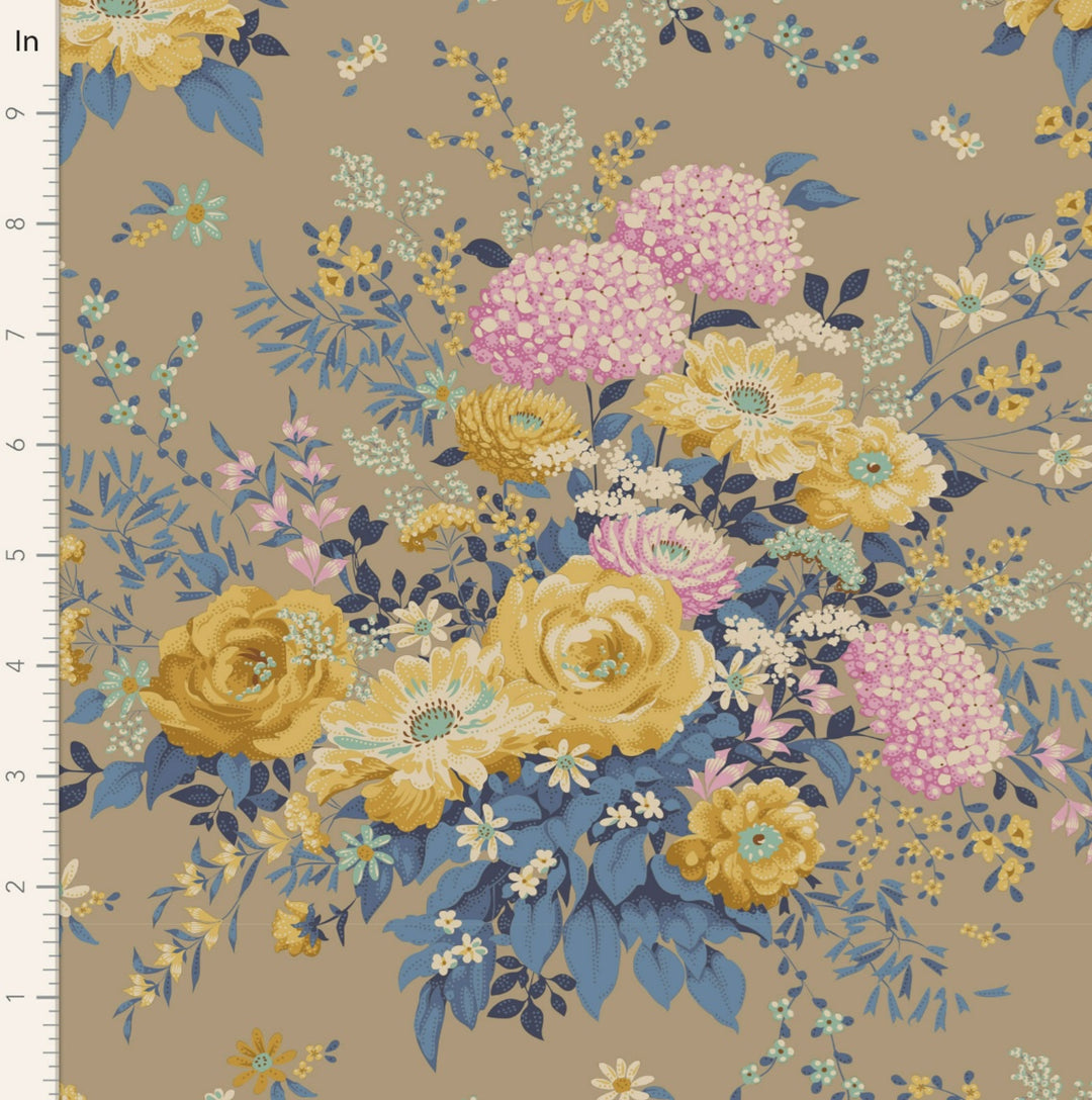 Fabric : Chic Escape: Wild Garden: 110cm: Sand - Sold By The Metre