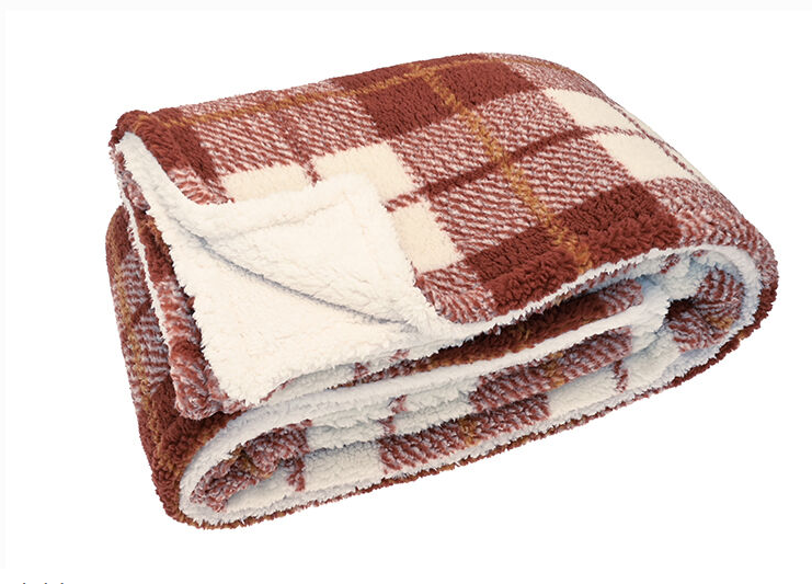 Cosy Check Throw Cognac 130x170cm