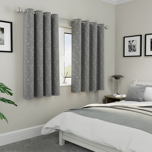 Tivoli Grey curtains in a bedroom