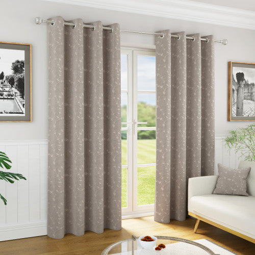 Tivoli Eyelet Ready Made Curtains Natural