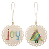 Cross Stitch: Pre-punched Wooden Shape: Joy & Tree