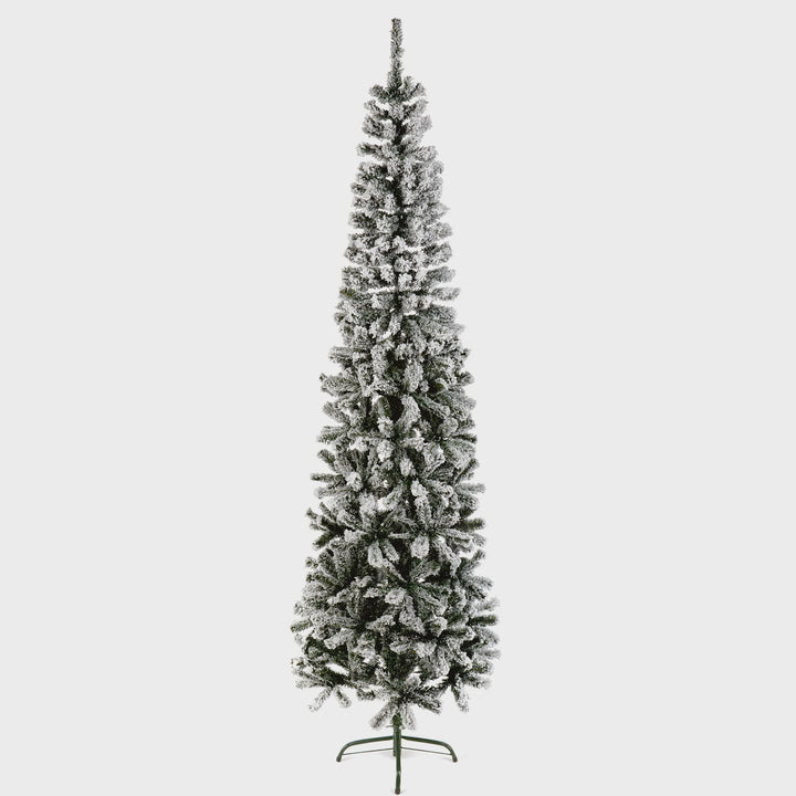 Premier Slim Snow Flocked Spruce Pine 1.7m Artificial Xmas Tree