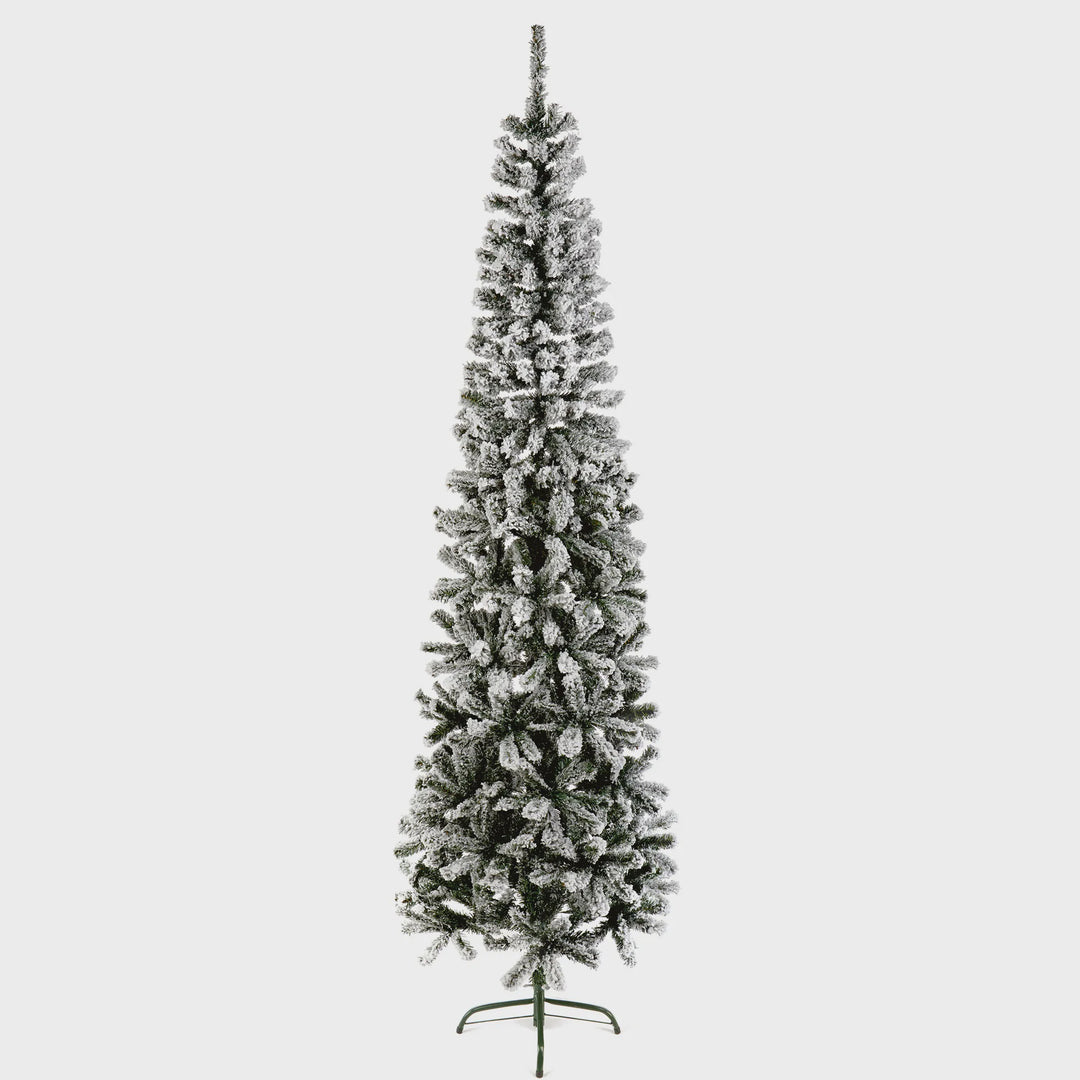 Premier Slim Spruce Flocked 2m Xmas Tree