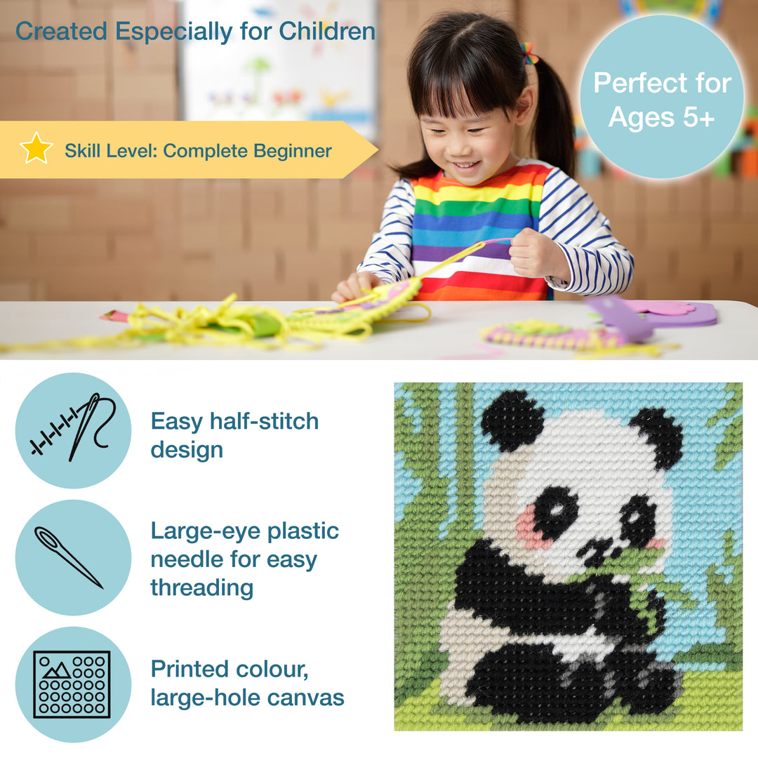 Half Stitch/Tapestry Kit: Children's: Panda