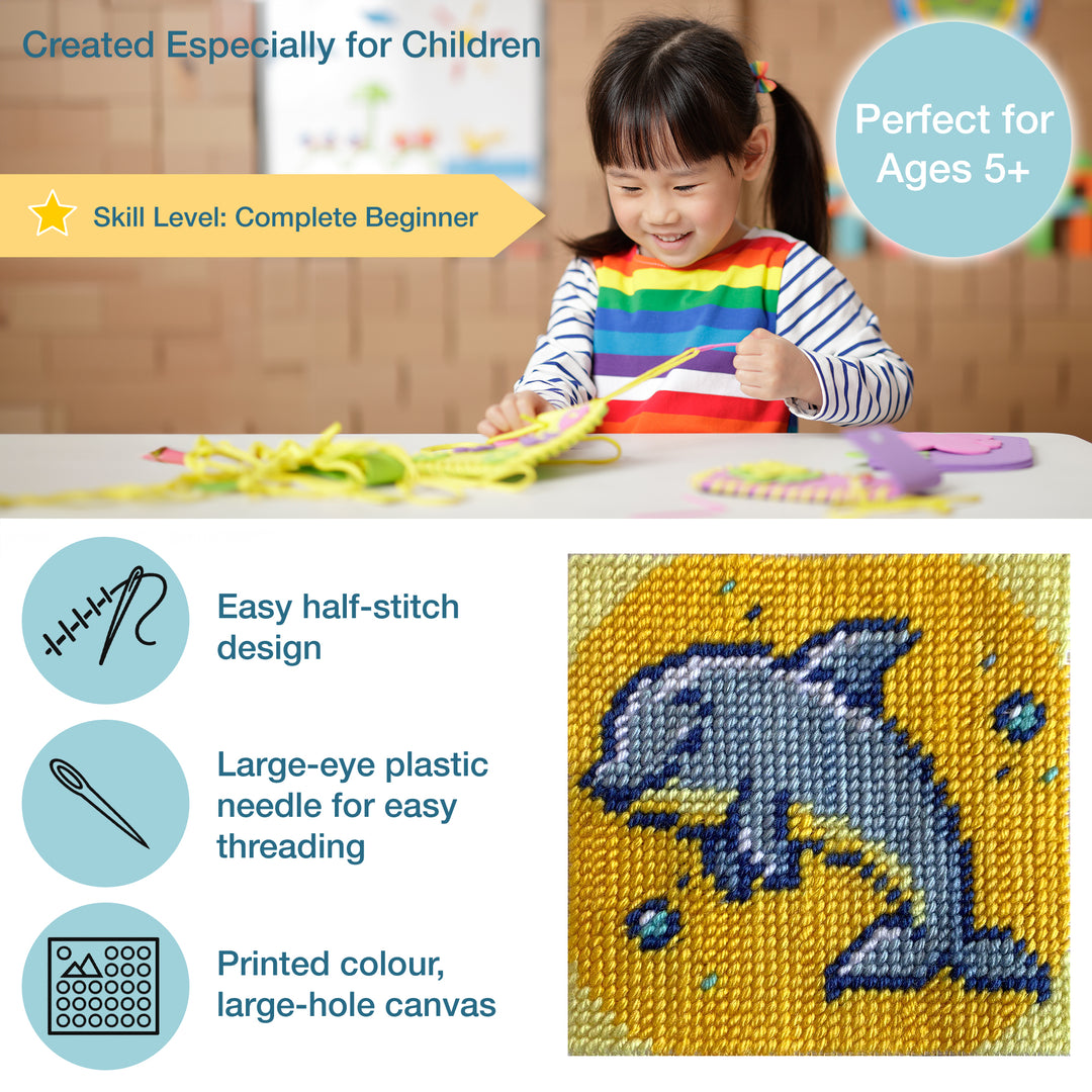 Half Stitch/Tapestry Kit: Children's: Baby Dolphin