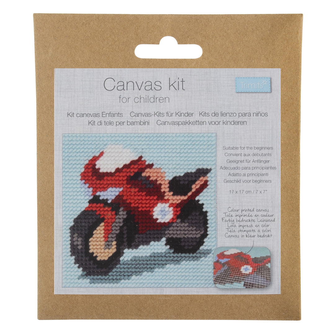 Half Stitch/Tapestry Kit: Children's: Motorbike