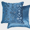 Valencia Blue Art Deco Velvet Cushion Cover