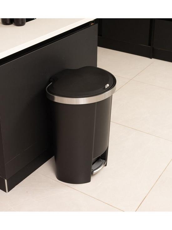 Addis Mode 50L Semi-D Pedal Bin Black