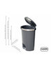 Addis Mode 50L Semi-D Pedal Bin Black