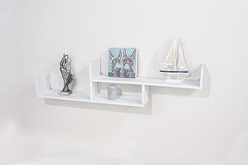 Tweed Floating 2 Tier Shelf White