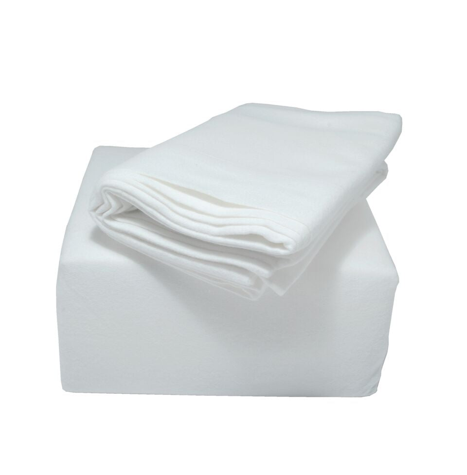 Indulgence Flannelette Flat Sheet Double White