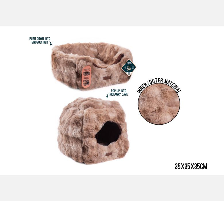 Smart Choice Faux Fur Cube Pet Bed 35x35x35cm
