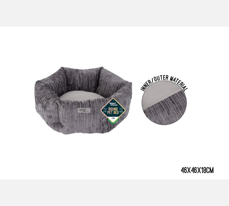 Smart Choice Round Pet Bed Sml/med 46x46x18cm