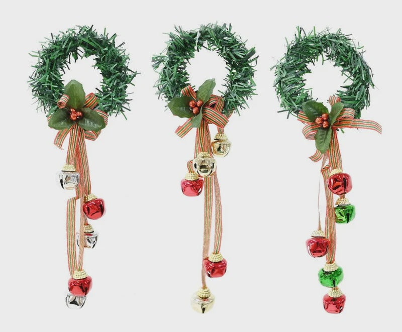 Christmas Tinsel Jingle Bell Hanger 30cm (Assorted)