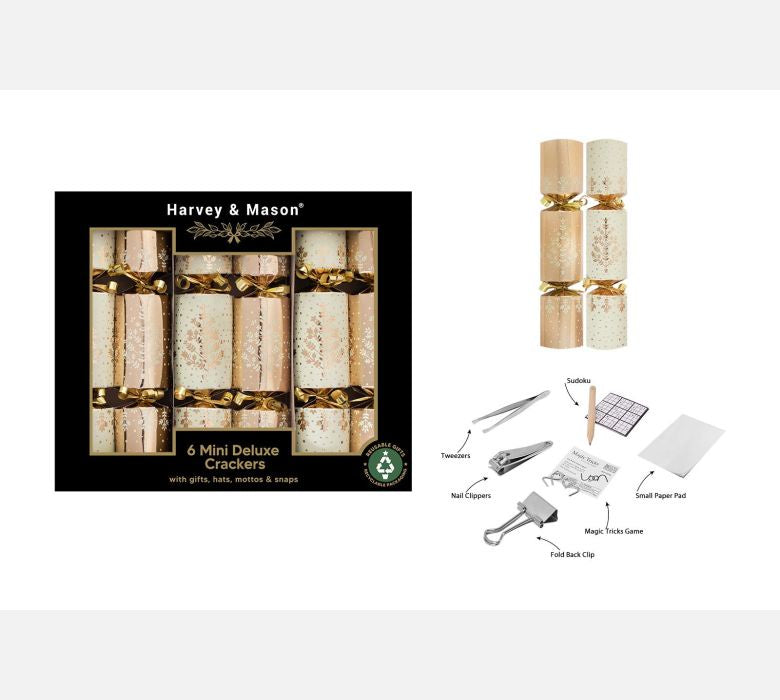 Harvey & Mason 6 x 8.5" Mini Deluxe Gold Tree Crackers