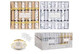 8Pce Silver OR Gold Saucer Crackers