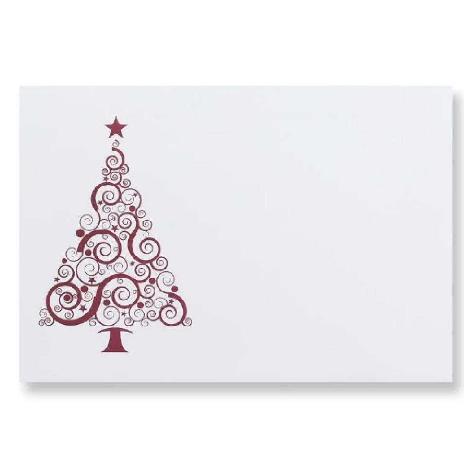Gift Card Envelopes C6 21ENVX - Xmas Tree White 120gsm