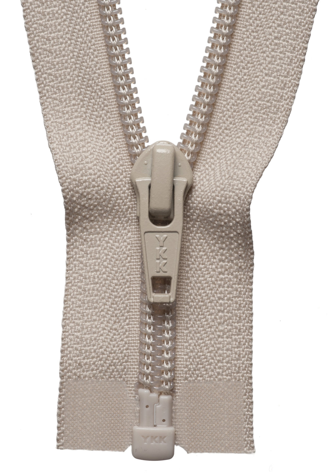 Nylon Open End Zip: 51cm: Beige